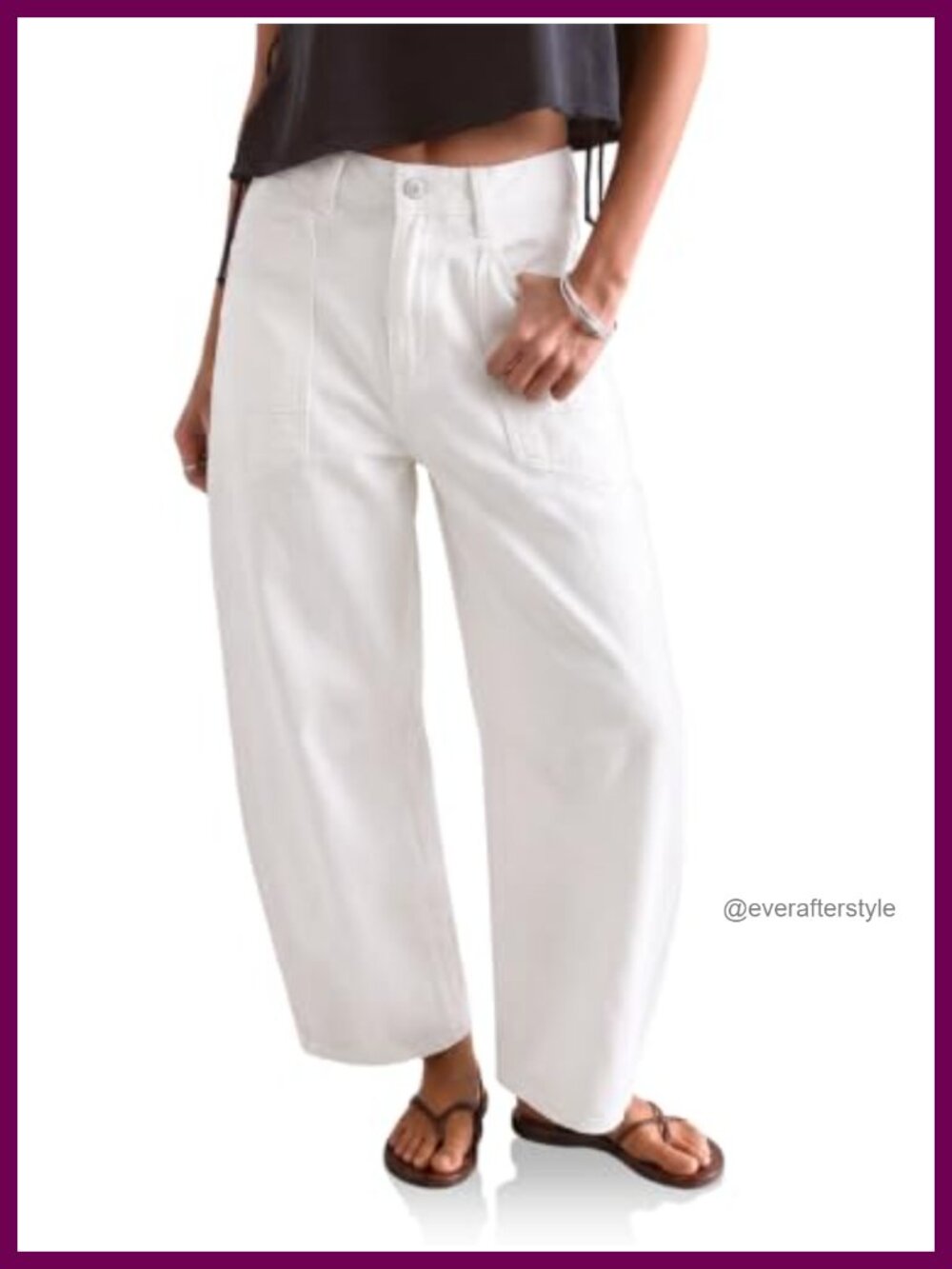 High Waisted Barrel Leg Cropped Wide Leg Denim Jeans